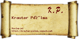 Krauter Pálma névjegykártya